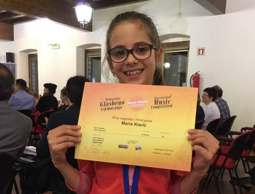 Maria Klarić, učenica Glazbene škole, prva na pijanističkom natjecanju u Italiji