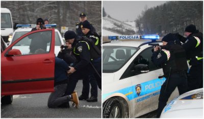 Filmski prizori: Varaždinski i mariborski policajci u vježbi prekogranične potjere