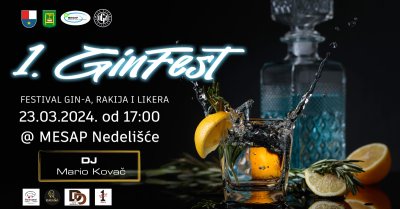 NE PROPUSTITE 1. GinFest – Festival gina, rakija i likera na MESAP-u u Nedelišću!