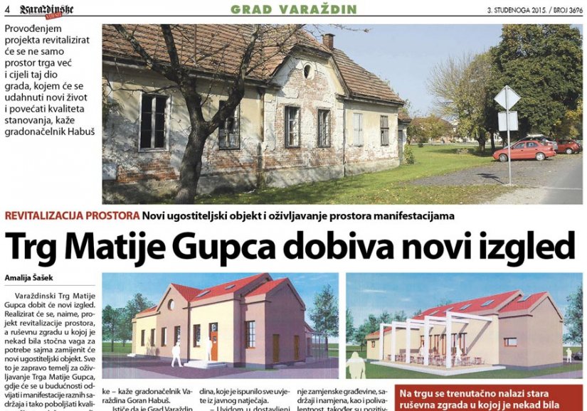 Trg Matije Gupca dobiva novi izgled