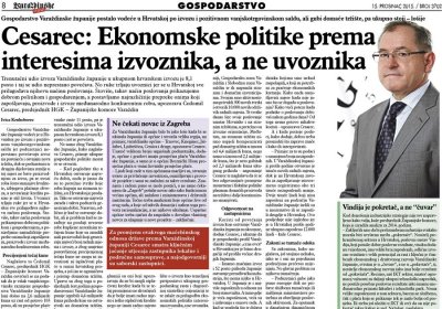 Cesarec: Ekonomske politike prema interesima izvoznika, a ne uvoznika