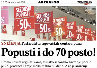 Počela sniženja: Popusti i do 70 posto, no vani ipak povoljnije?