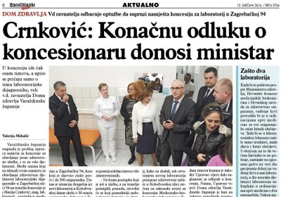 Crnković: Konačnu odluku o koncesionaru donosi ministar