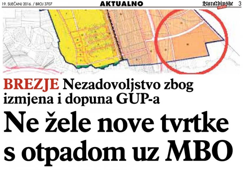 Mještani Brezja ne žele nove tvrtke s otpadom uz MBO