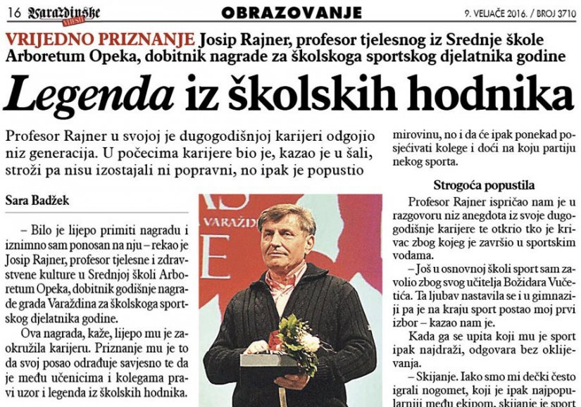 Sportska legenda iz školskih hodnika