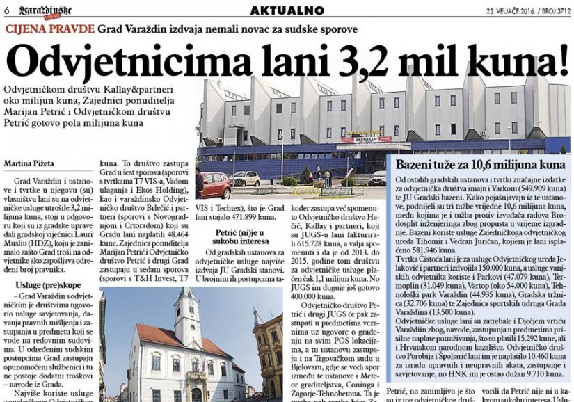 Odvjetnicima lani 3,2 milijuna kuna!