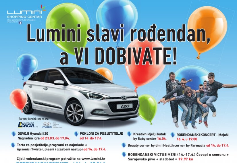 Lumini vaš omiljeni shopping centar poziva vas na rođendansko slavlje!