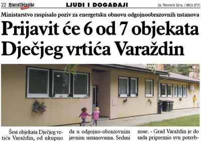 Energetska obnova varaždinskih vrtića