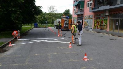 Iscrtana horizontalna signalizacija u centru Lepoglave