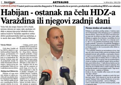 Habijan - ostanak na čelu HDZ-a Varaždina ili njegovi zadnji dani