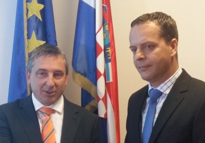 Župan Predrag Štromar i pomoćnik ministra znanosti, obrazovanja i sporta Stipe Mamić