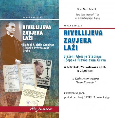 Juraj Batelja sutra će u Kulturnom centru Ivan Rabuzin predstaviti svoju knjigu o bl. Alojzije Stepincu