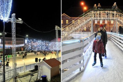 FOTO Stigla Ledena čarolija, Varaždinci isprobali led na Kapucinskom trgu