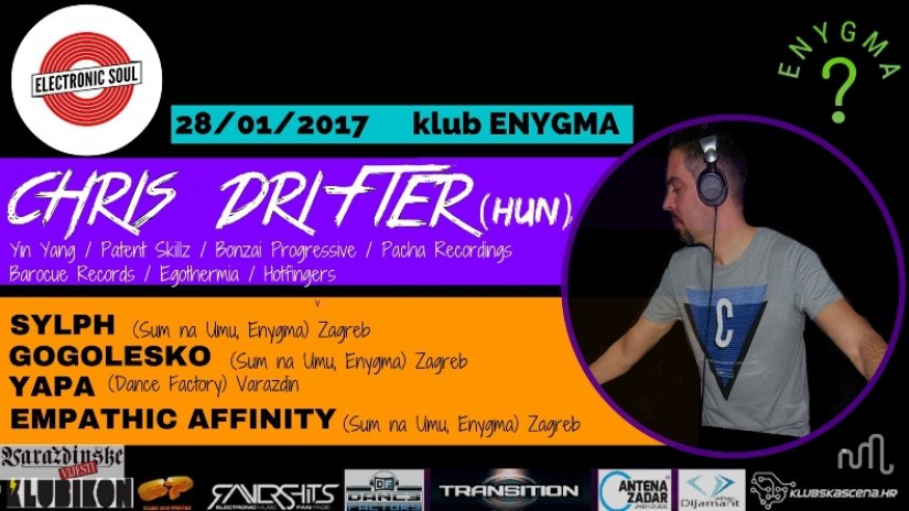 Chris Drifter u subotu dolazi u klub Enygma u Kuršancu