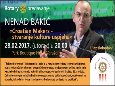 Nenad Bakić govorit će o stvaranju kulture uspjeha u utorak