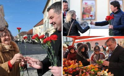 FOTO: HNS-ovci i SDP-ovci cvijećem Varaždinkama čestitali Međunarodni dan žena