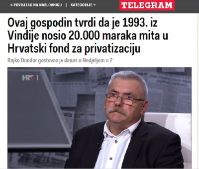 Rajko Dundur: Nosio sam mito od Vindije za kupnju Koke