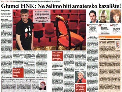 Glumci HNK: Ne želimo biti amatersko kazalište!