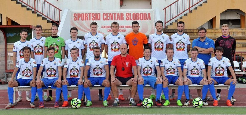 Momčad Varteksa na stadionu Sloboda, na kojem će odigravati svoje susrete kao domaćin