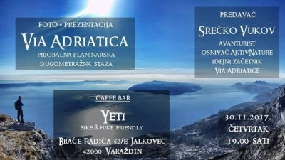 U kafiću Yeti u četvrtak možete doznati sve o najdužoj turističko-planinarskoj stazi u Hrvatskoj