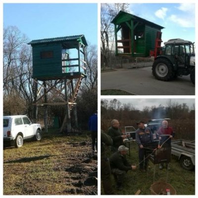 FOTO Cestički lovci na Badnjak postavili čeku koju su sami izgradili