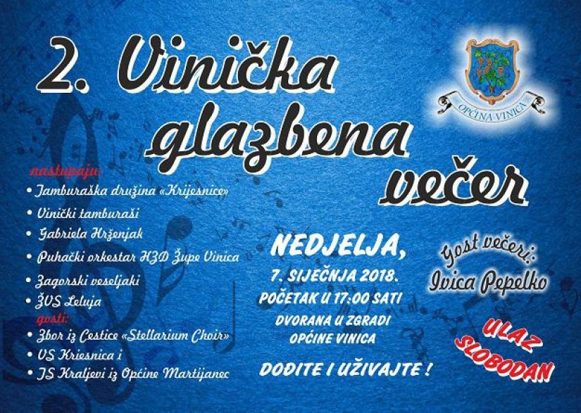Danas 2. Vinička glazbena večer uz Krijesnice, Gabrielu Hrženjak i Ivicu Pepelka