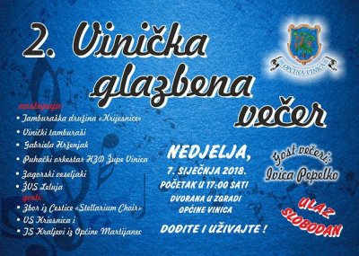 Danas 2. Vinička glazbena večer uz Krijesnice, Gabrielu Hrženjak i Ivicu Pepelka