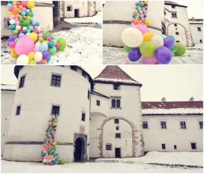 FOTO Na Starom gradu osvanula vesela instalacija od šarenih balona