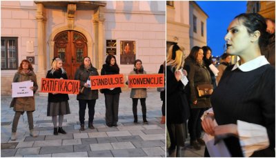 FOTO, VIDEO Performansom na Korzu zatražili ratifikaciju Istanbulske konvencije