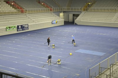 FOTO:Dvorana na Dravi priprema se za Davis Cup