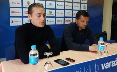 Juraj Maks Čelić (lijevo) i Mario Kovačević na današnjem susretu s novinarima u klubu