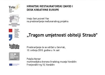 Predstavljanje međunarodnoga projekta „Tragom umjetnosti obitelji Straub“ u četvrtak