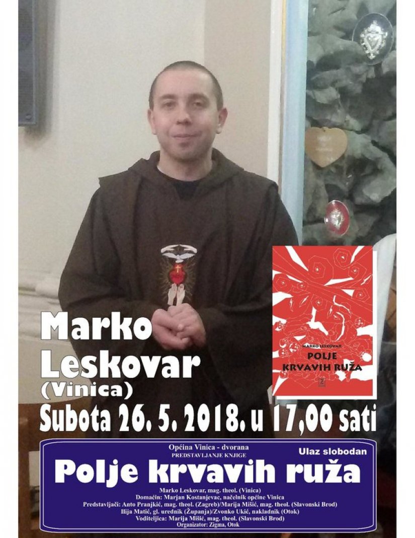 U subotu u Vinici književna tribina i promocija knjige Marka Leskovara