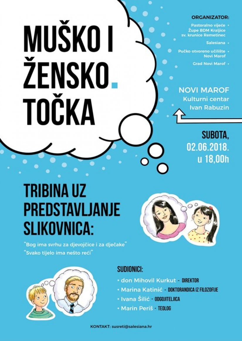 U subotu javna tribina “Muško i žensko. Točka.” uz predstavljanje slikovnica