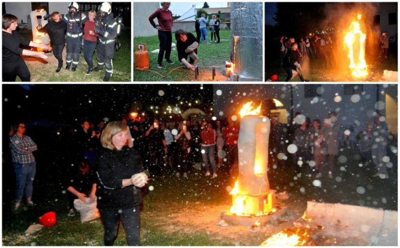 FOTO: Napravile skulpturu pa ju spalile u dvorištu palače Sermage