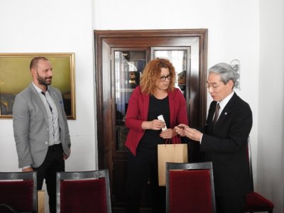 Predsjednik vijeća Damir Habijan i dogradonačelnica Sandra Malenica s japanskim veleposlanikom