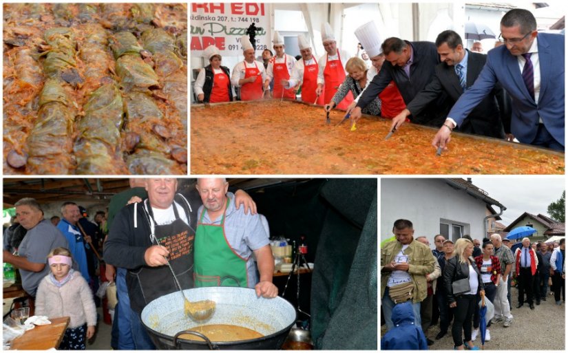 FOTO Posjetitelji Zeljarijade oduševljeni, rekordna sarma od 1.333 metra nestala u trenu