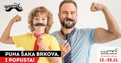 Puna šaka brkova u Trgovačkom centru Lumini