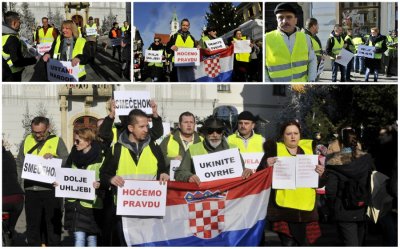 FOTO: Tražeći pravdu i vlast naroda opet se okupili varaždinski &quot;Žuti prsluci&quot; na Korzu