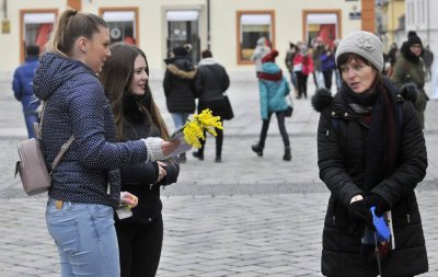 FOTO Na Franjevačkom trgu u Varaždinu Dan mimoza, akciju podržale brojne poznate osobe