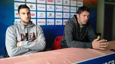 Zoran Kastel i Ivan Nevistić na današnjem druženju s novinarima u klubu