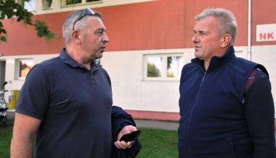 Dosadašnji predsjednik Podravine Alen Perin (lijevo) i novi predsjednik kluba Vitomir Namjesnik