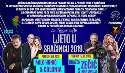 Dobitnici ulaznica za koncert Mile Hrnića i Dražena Zečića na Ljetu u Sračincu su...