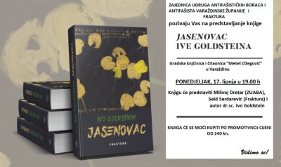 Danas predstavljanje knjige &quot;Jasenovac&quot; autora Ive Goldsteina