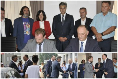 Premijer Plenković prilikom današnjeg posjeta Sveučilištu Sjever sa suradnicima