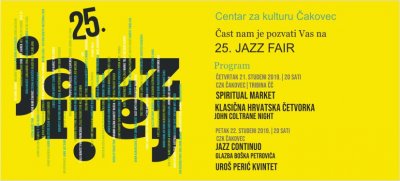 Centar za kulturu Čakovec: 25 godina JAZZ FAIRA