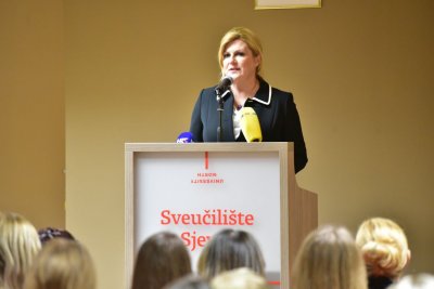 Predsjednica Grabar-Kitarović posjetila Varaždin i govorila pred studentima Sveučilišta Sjever