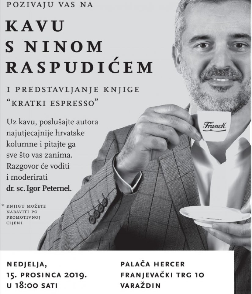 Sutra predstavljanje knjige &quot;Kratki espresso&quot; autora Nine Raspudića