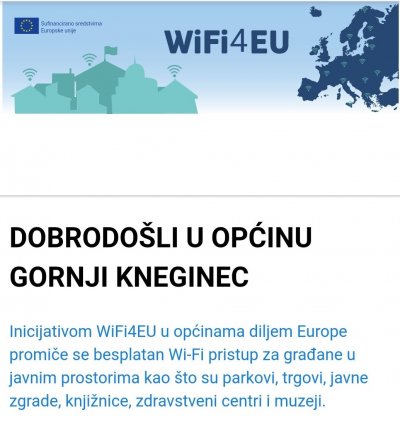 G. Kneginec: Završena instalacija infrastrukture za WiFi4EU - besplatni bežični internet