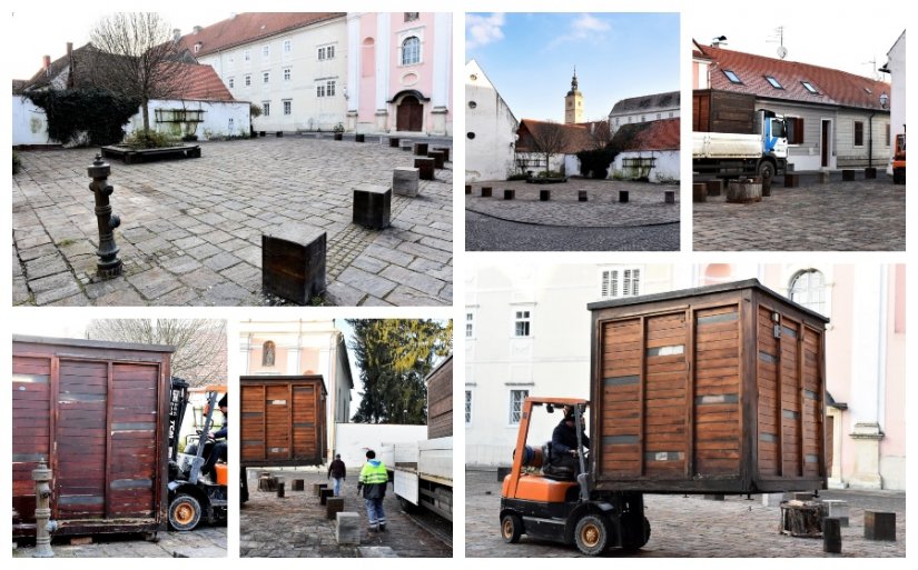 FOTO: Micanjem starih kućica, krenulo se s rekonstrukcijom Trga tradicijskih obrta